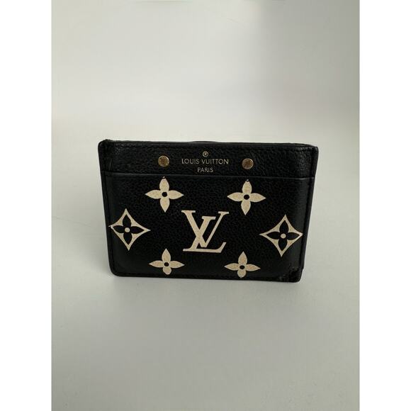 LOUIS VUITTON Porte Carte Saample Bicolor Monogram Empret Leather Card Case - Picture 1 of 10